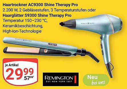 Haartrockner AC9300 Shine Therapy Pro und Haarglätter S9300 Shine Therapy Pro