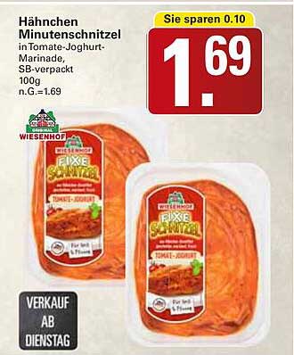 Hähnchen Minutenschnitzel in Tomate-Joghurt-Marinade