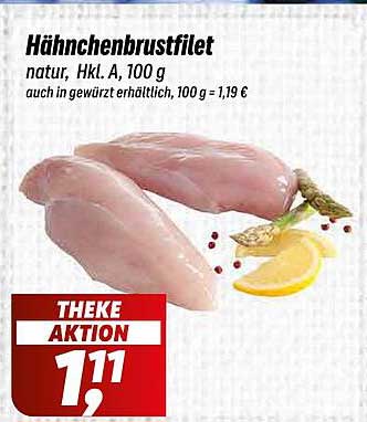 Hähnchenbrustfilet natur, Hkl. A, 100 g