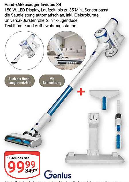 Hand-/Akkusauger Invictus X4 - 11-teiliges Set