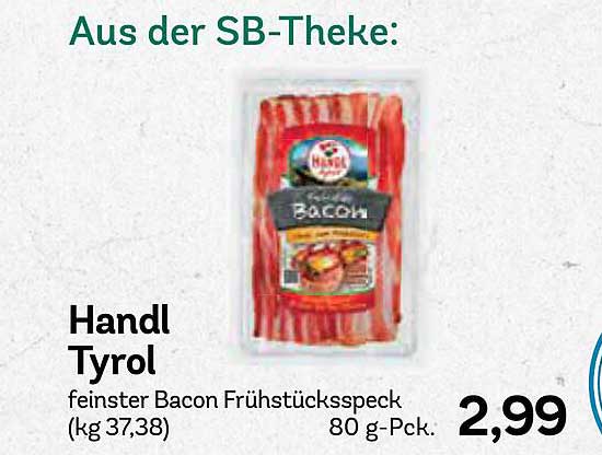Handl Tyrol feiner Bacon Frühstücksspeck 80 g-Pck.