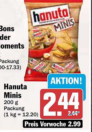 Hanuta Minis 200 g Packung