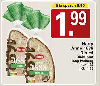 Harry Anno 1688 Dinkelbrot 450g Packung