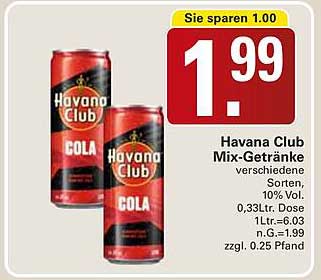 Havana Club Mix-Getränke verschiedene Sorten