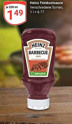 Heinz Feinkostsauce Barbecue 220 ml