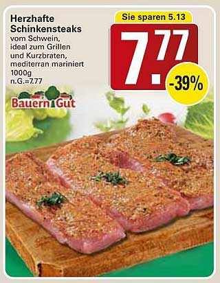 Herzhafte Schinkensteaks vom Schwein