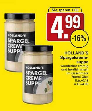 Holland's Spargelcremesuppe 700ml