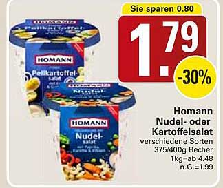 Homann Nudel- oder Kartoffelsalat 375/400g Becher