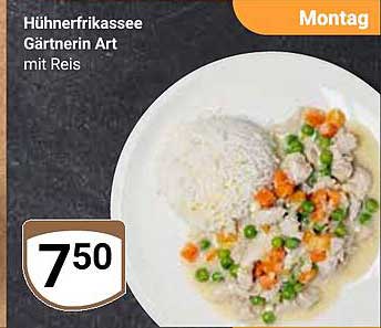 Hühnerfrikassee Gärtnerin Art mit Reis