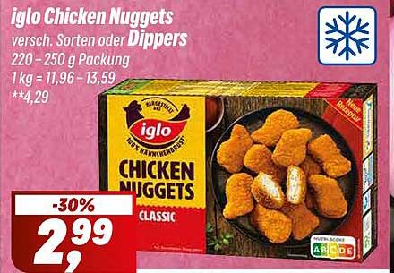 iglo Chicken Nuggets - 220 - 250 g Packung