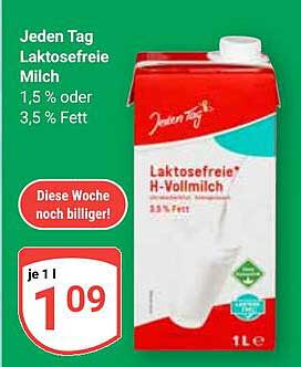 Jeden Tag Laktosefreie Milch 1,5 % oder 3,5 % Fett