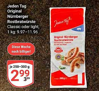Jeden Tag Original Nürnberger Rostbratwürste, Classic oder light