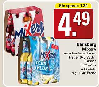 Karlsberg Mixery - verschiedene Sorten Träger 6x0,33Ltr.