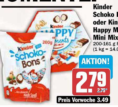 Kinder Schoko Bons oder Kinder Happy Moments Mini Mix 200 g