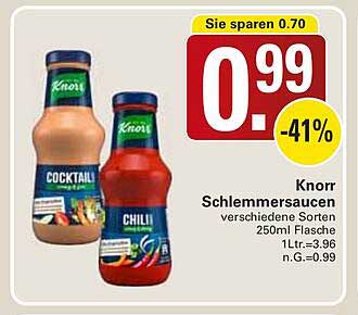 Knorr Schlemmersaucen verschiedene Sorten 250ml Flasche