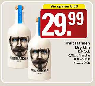 Knut Hansen Dry Gin 0,5L - Sparen Sie jetzt!