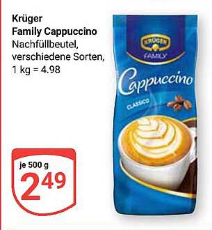 Krüger Family Cappuccino Nachfüllbeutel, 500 g