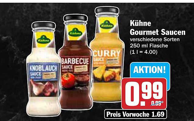 Kühne Gourmet Saucen verschiedene Sorten 250 ml Flasche