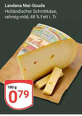 Landana Mai-Gouda - Holländischer Schnittkäse, rahmig-mild, 48 % Fett i. Tr.