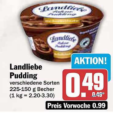 Landliebe Pudding verschiedene Sorten 225-150 g Becher