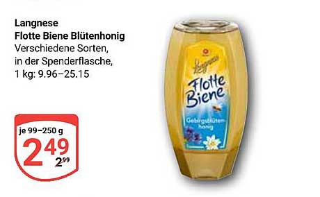 Langnese Flotte Biene Blütenhonig 250 g