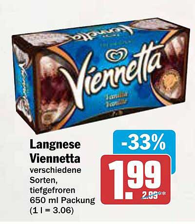Langnese Viennetta verschiedene Sorten, tiefgefroren 650 ml