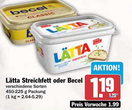 Lätta Streichfett oder Becel - verschiedene Sorten