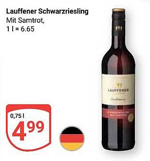 Lauffener Schwarzriesling mit Samtrot, 0,75 L für 4,99 €
