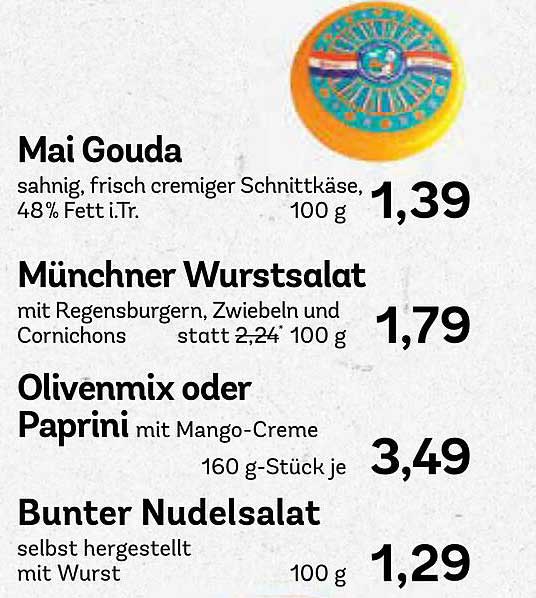 Mai Gouda - Sahning, frisch cremiger Schnittkäse, 48% Fett i.Tr.