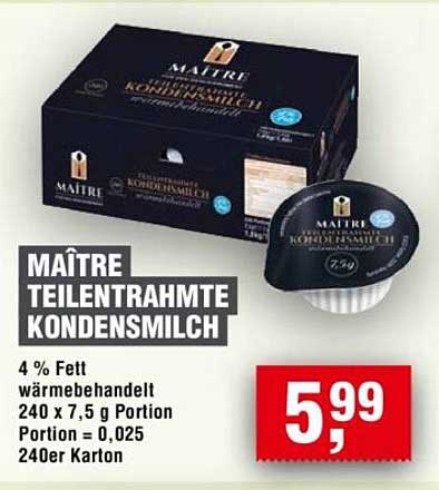 MÄITRE Teilentrahmte Kondensmilch