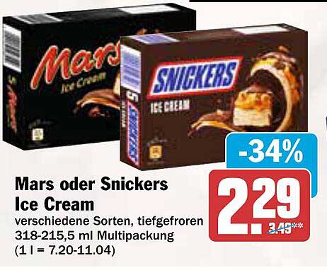 Mars oder Snickers Ice Cream - Jetzt zugreifen!