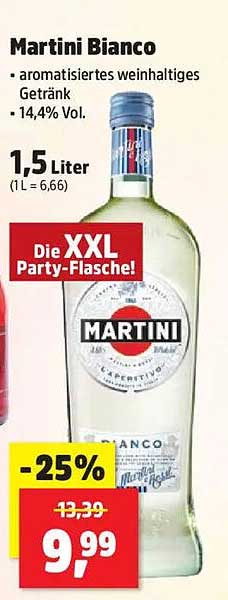 Martini Bianco 1,5 Liter - XXL Party-Flasche
