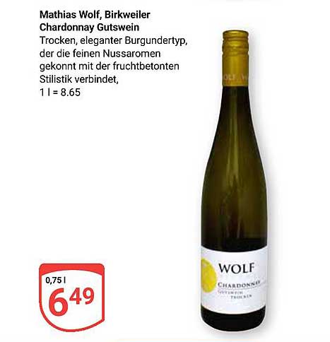 Mathias Wolf, Birkweiler Chardonnay Gutswein