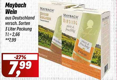 Maybach Wein aus Deutschland - 3 Liter Packung
