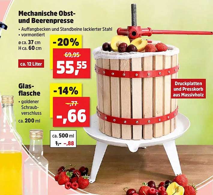 Mechanische Obst- und Beerenpresse