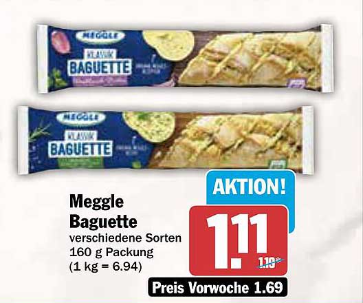 Meggle Baguette verschiedene Sorten 160 g Packung