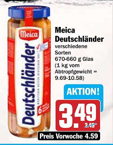 Meica Deutschlander verschiedene Sorten 670-660 g Glas