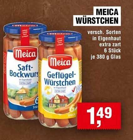 MEICA Würstchen 6 Stück je 380 g Glas
