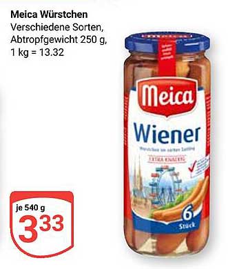 Meica Würstchen - Verschiedene Sorten im Glas