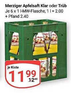 Merziger Apfelsaft Klar oder Trüb - 6 x 1 l