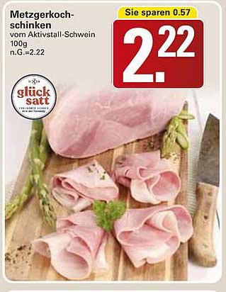 Metzgerkochschinken vom Aktivstall-Schwein 100g