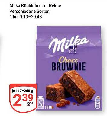 Milka Küchlein oder Kekse - Choco Brownie