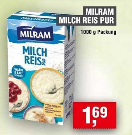MILRAM Milchreis Pur 1000 g Packung