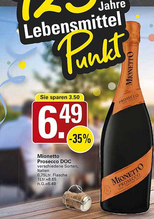 Mionetto Prosecco DOC 0,75L - Vielfältige Sorten aus Italien