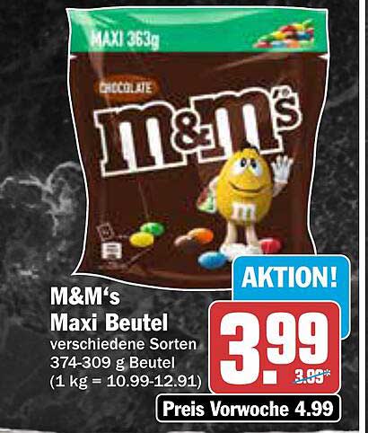 M&M's Maxi Beutel verschiedene Sorten 374-309 g Beutel