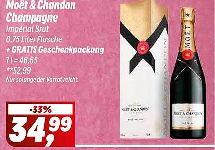 Moët & Chandon Champagne Imperial Brut 0,75 Liter + GRATIS Geschenkverpackung
