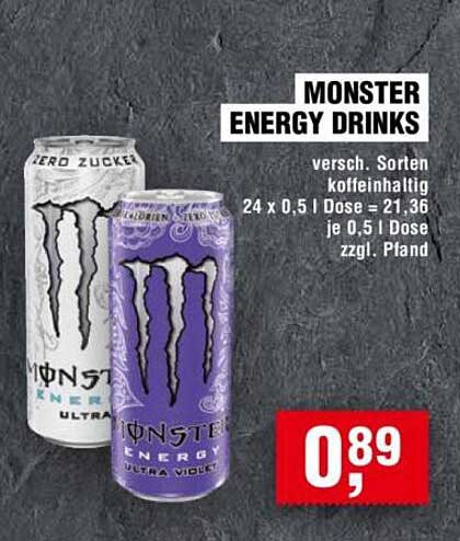 MONSTER ENERGY DRINKS - verschiedene Sorten