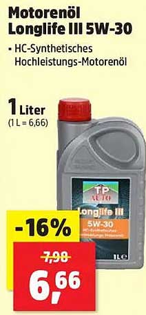 Motorenöl Longlife III 5W-30 - HC-Synthetisches Hochleistungs-Motorenöl