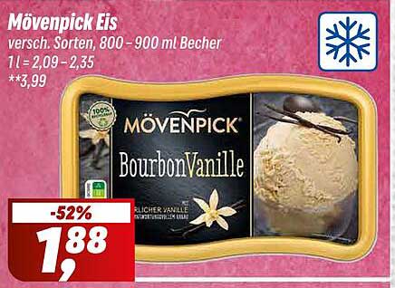 Mövenpick Eis - Bourbon Vanille 800-900 ml Becher