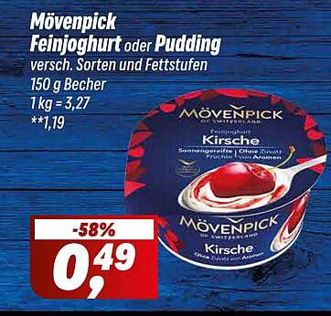 Mövenpick Feinjoghurt oder Pudding, verschiedene Sorten und Fettstufen